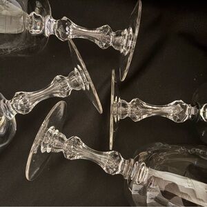 Tiffin Churchill Crystal Goblets Set of 4 Apple Core Stem Vintage